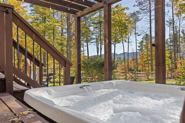 Take in picturesque mountain views as you luxuriate in our 5-person hot tub