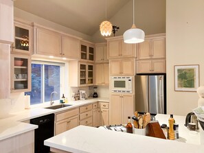 Whip up hearty meals in the large modern kitchen.