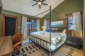 Sleep in comfort on a luxurious king-sized bed, and stay productive with a dedicated workspace designed for your convenience.