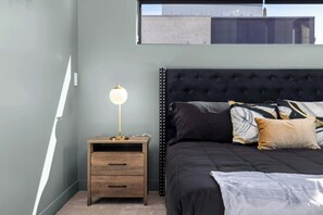 The master bedroom is elegantly designed - spacious and plenty of natural lighting, this room boasts a closet big enough to host a workout room (stocked with yoga mat and dumbells)