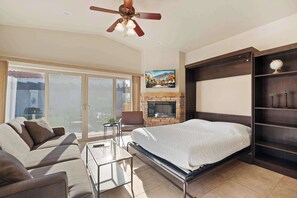 Recharge after a day spent exploring in the plush queen Murphy bed