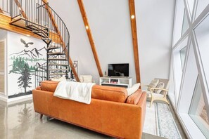 Living room with electric fireplace (2)