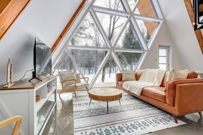 Living room with electric fireplace (1)