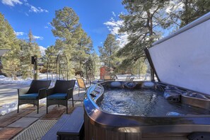 Private hot tub area
