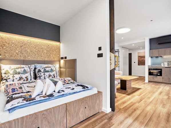 Möbel, Interior Design, Schlafzimmer, Wand, Bett, Flooring, Holz, Decke, Fussboden, Zimmer