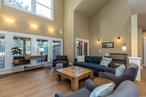 Beautiful hardwood floors throughout the living room and kitchen.