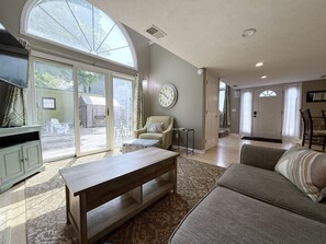 Living room leads to the outside space