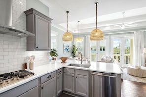 Gourmet kitchen.