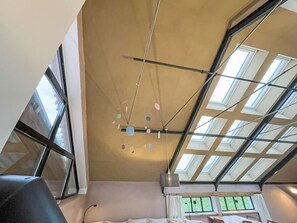 Interior Design, Ceiling, Lighting, Light Fixture, Glass, Metal, Iron, Daylighting