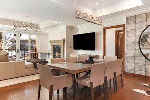 Contemporary dining space with seating for 8