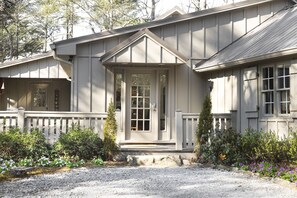Private Exterior with wooded views and porch