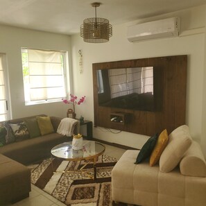 living room with smart tv