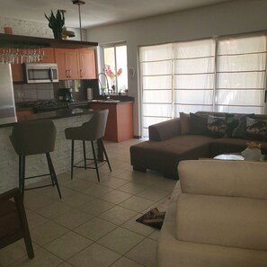 open concept living room and kitchen 