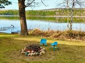 Sit by the crackling fire and enjoy the loons calling and the sunsets. 