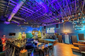 Our 8000 sq ft event space comes alive at night with endless entertainment.