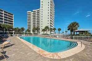 One of the outdoor pools