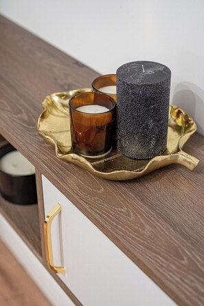 Candles in the stylish studio