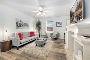 When you walk in our home you will find our open concept living room and kitchen that creates the perfect space for memorable gatherings.
