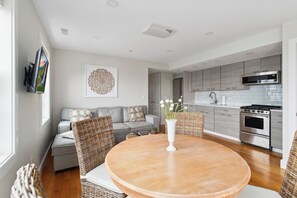 Open plan living, dining and kitchen