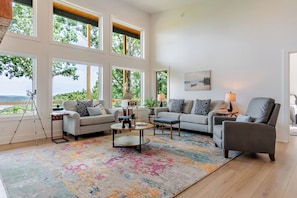 Living Room - Couch, Chair, Recliner and 2 ottomans
