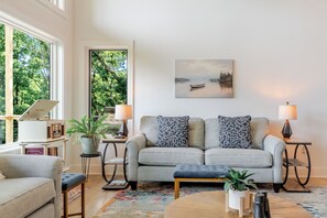 Living Room - Couch, Chair, Recliner and 2 ottomans