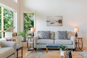 Living Room - Couch, Chair, Recliner and 2 ottomans