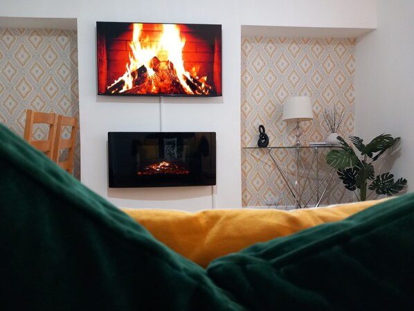Chill out in front of the large screen 4k TV