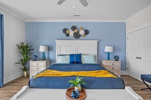 Cobalt room - Step from serenity to scenery  our master bedroom boasts a private walkout to the deck.