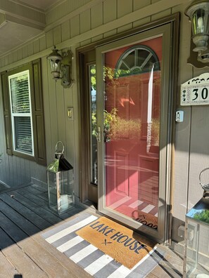Where you put in the door code sent to you a day or two before you check in.