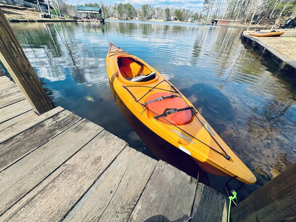 One of two one person kayaks available to use