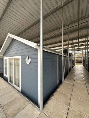 Walkway leading to entrance of Houseboat