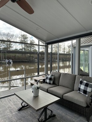 Couch on Screen Porch