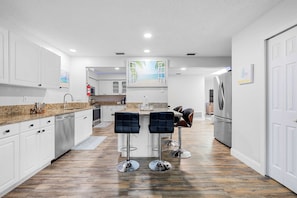 Large kitchen fully equipped with stainless steel appliances!