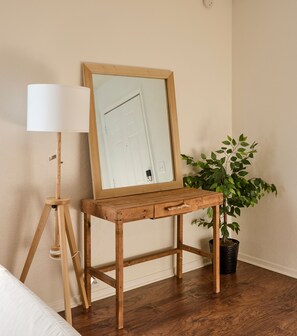 Entryway mirror and lamp