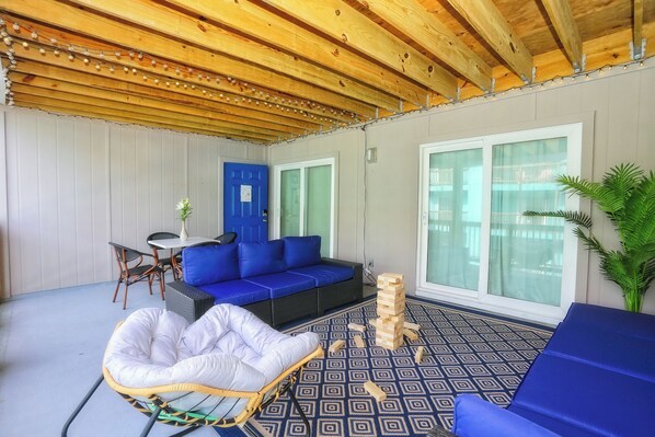 Large (12x24) covered deck with ample seating for entertainment & relaxation