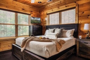 Bedroom #1  on the ground floor with king size bed and en suite shower room. 