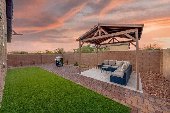 Backyard ready for a BBQ