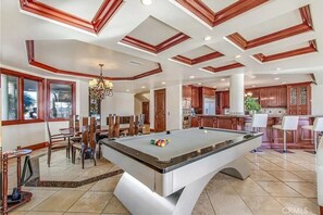 Pool table in the living area