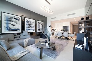 This chic apartment is the perfect base for exploring Downtown Dubai.
