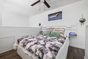Our loft queen bed promises a serene and comfortable haven!