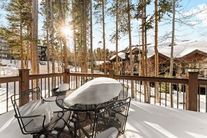 Private balcony with outdoor seating.