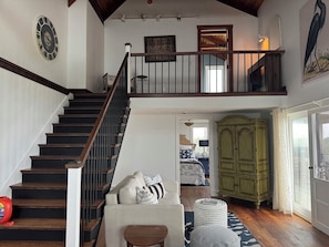 Looking from accessible floor to the 2nd floor bedroom