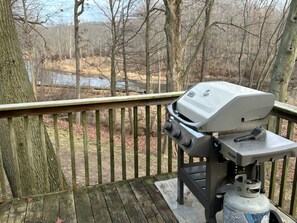 Gas Grill
Open Balcony overlooking river