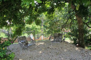 Outdoor patio offers a peaceful spot to relax, read, or enjoy a quiet moment
