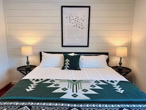 King Bed with luxurious bedding