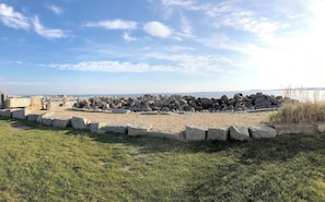 Beach directly in front of home