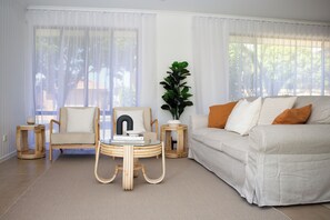Comfortable open plan living room.
