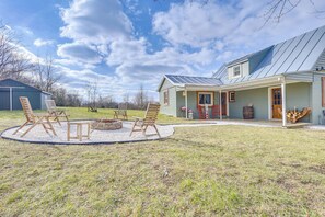 Exterior | 2-Story Home | Fire Pit | Covered Porch