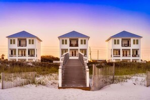 Whitecap (left) exterior from the beach
