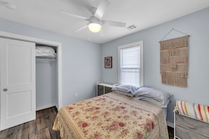 Indoors, Ceiling Fan, Bed, Bedroom, Furniture